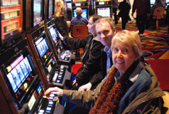 PHOTO:  Paddy, Scott, Laura at the machines
