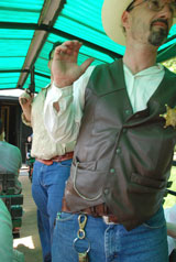 photo:  lawman gets the bad guy on the train