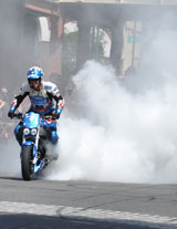 PHOTO:  Bubba Blackwell doing burn out