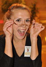 photo:  Pretty waitress in restaurant