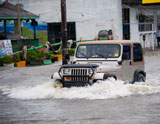 photo:  Jeep in deep water at Keansburg