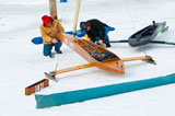 photo:  Guys assembling an ice boat