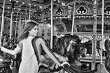 photo:  beautiful model on carousel